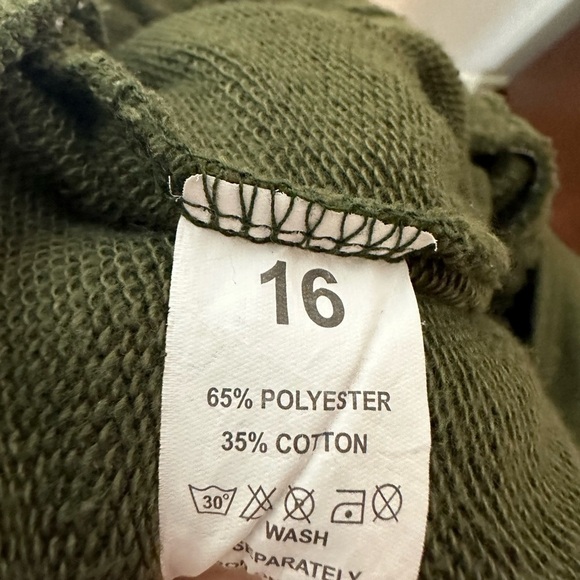 Nasty Gal Olive Green Jogger Romper Loungewear Cotton Blend Size 12 Relaxed - Picture 9 of 9